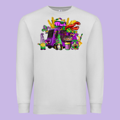 Mardi Gras Gnome Truck Premium Sweatshirt Designed By Cowgirlartshop