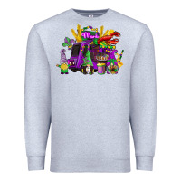 Heather Grey mardi gras gnome truck Premium Sweatshirt - CowGirlArtShop