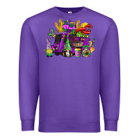 Purple mardi gras gnome truck Premium Sweatshirt - CowGirlArtShop