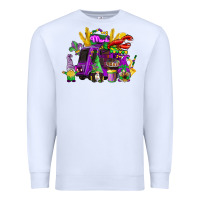 White mardi gras gnome truck Premium Sweatshirt - CowGirlArtShop