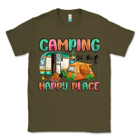 Army Green camping is my happy place Classic Tee - MaliasSmallBusiness