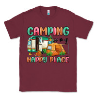 Burgundy camping is my happy place Classic Tee - MaliasSmallBusiness