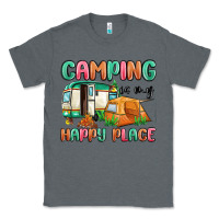 Charcoal Heather camping is my happy place Classic Tee - MaliasSmallBusiness