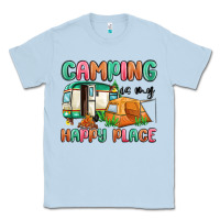 Dusty Blue camping is my happy place Classic Tee - MaliasSmallBusiness
