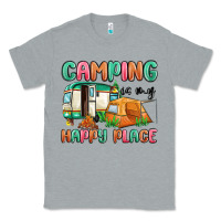 Heather Grey camping is my happy place Classic Tee - MaliasSmallBusiness
