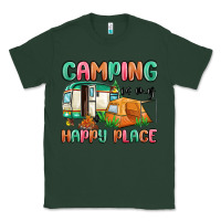 Sports Green camping is my happy place Classic Tee - MaliasSmallBusiness