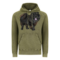 Vintage Olive black chow chow Vintage Hoodie - RanaPortraitStore