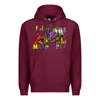 Burgundy i dig mardi gras Premium Hoodie - CowGirlArtShop