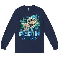 Navy Freezing To Death Long Sleeve Tee - MaliasSmallBusiness