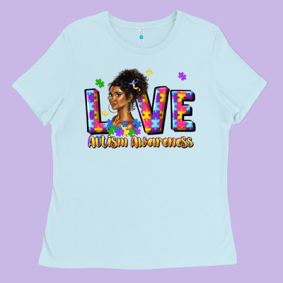 Love Autism Awareness Ladies Tee Designed By Jahusdesignshop