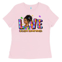 Bubblegum Pink love autism awareness Ladies Tee - JahusDesignShop