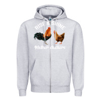 Heather Grey Rise and Shine Mother Cluckers Zipper Hoodie - Bettercallsaul