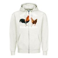 Oatmeal Heather Rise and Shine Mother Cluckers Zipper Hoodie - Bettercallsaul