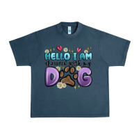 Midnight Navy hello i am obsessed with my dog Urban Heavy Tee - MaliasSmallBusiness