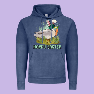 Hoppy Easter Duck Hunting Vintage Hoodie Designed By Maliassmallbusiness