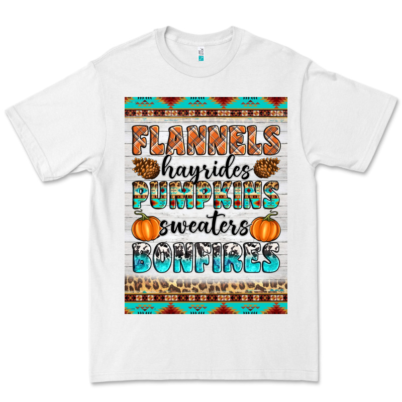 Flannels Hayrides Pumpkins Sweaters Bonfires Premium Tee by Artiststas | Teevron