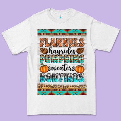 Flannels Hayrides Pumpkins Sweaters Bonfires Premium Tee Designed By Artiststas