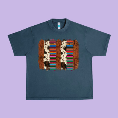 Serape Cowhide  Brushstroke Urban Heavy Tee Designed By Adodesignshop