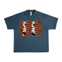 Midnight Navy serape cowhide  brushstroke Urban Heavy Tee - AdoDesignShop
