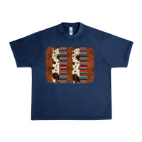 Navy serape cowhide  brushstroke Urban Heavy Tee - AdoDesignShop