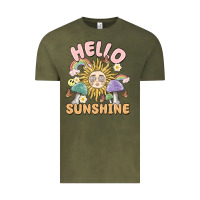 Vintage Olive hello sunshine Vintage Tee - MaliasSmallBusiness