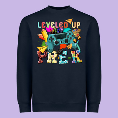Leveled Up Pre K Heavyweight Sweatshirt Designed By Nancycooperartshop