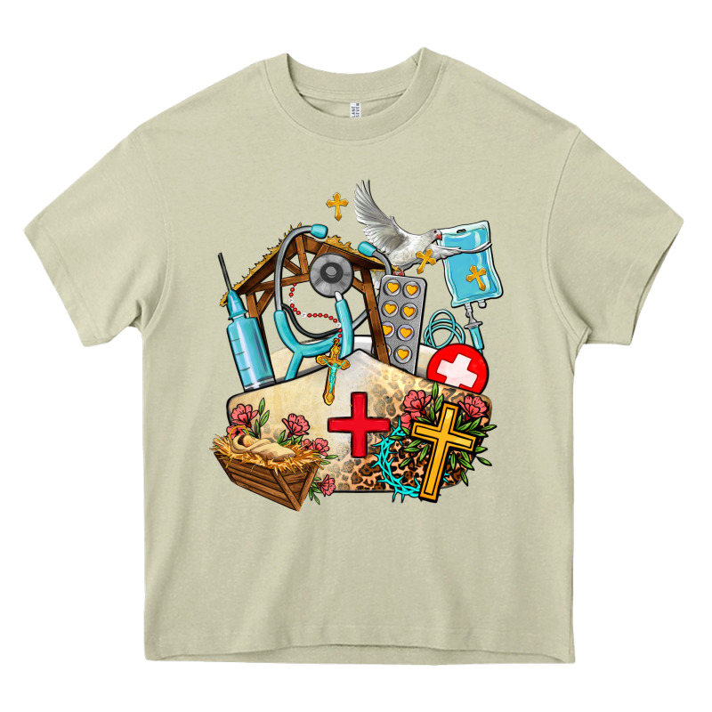 Nurse  Cross And Jesus Heavy Core Tee by AdoDesignShop | Teevron