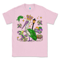 Bubblegum Pink mardi gras pelican Classic Tee - MaliasSmallBusiness