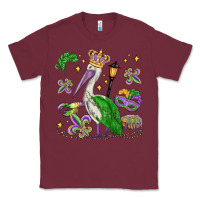 Burgundy mardi gras pelican Classic Tee - MaliasSmallBusiness