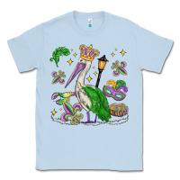Dusty Blue mardi gras pelican Classic Tee - MaliasSmallBusiness