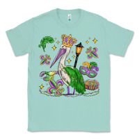 Seafoam mardi gras pelican Classic Tee - MaliasSmallBusiness