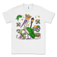White mardi gras pelican Classic Tee - MaliasSmallBusiness