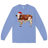 Colony Blue Christmas cow Long Sleeve Tee - MaliasSmallBusiness
