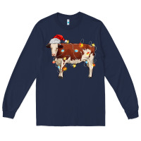 Navy Christmas cow Long Sleeve Tee - MaliasSmallBusiness
