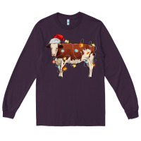 Plum Christmas cow Long Sleeve Tee - MaliasSmallBusiness