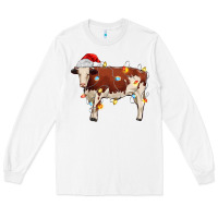 White Christmas cow Long Sleeve Tee - MaliasSmallBusiness