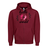 Burgundy Hello world Zipper Hoodie - Bettercallsaul