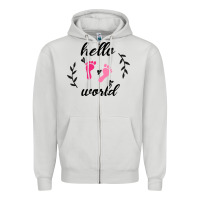 Dove Grey Hello world Zipper Hoodie - Bettercallsaul