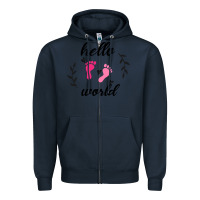 Navy Hello world Zipper Hoodie - Bettercallsaul