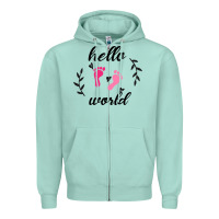 Hello World Zipper Hoodie | Teevron