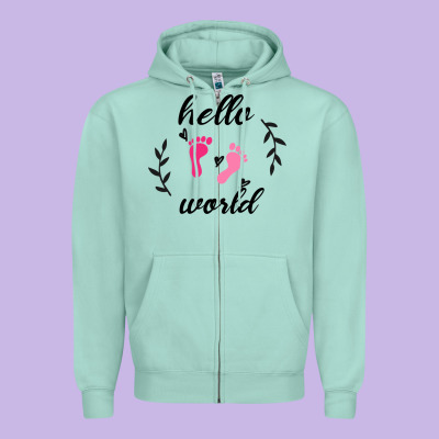 Hello World Zipper Hoodie Designed By Bettercallsaul