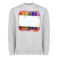 Heather Grey crayons add your text Heavyweight Sweatshirt - NancyCooperArtShop