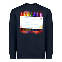 Navy crayons add your text Heavyweight Sweatshirt - NancyCooperArtShop
