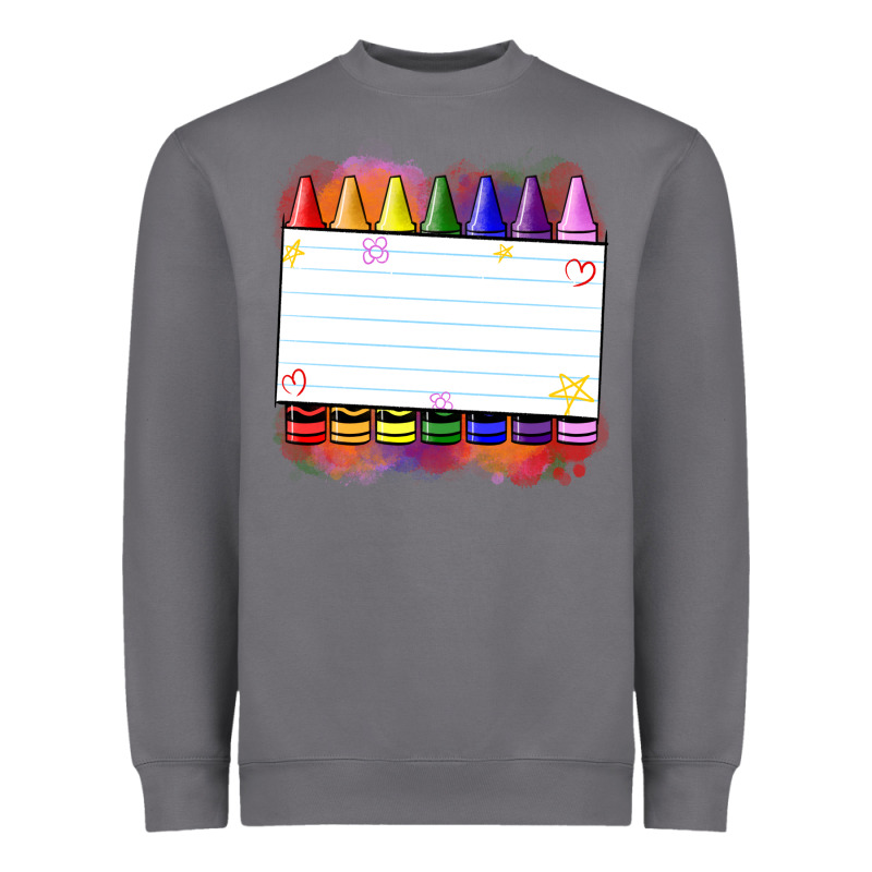Crayons Add Your Text Heavyweight Sweatshirt by NancyCooperArtShop | Teevron