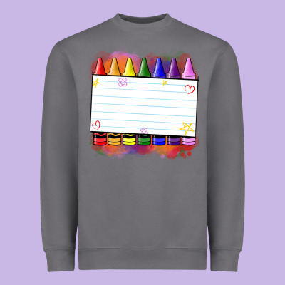 Crayons Add Your Text Heavyweight Sweatshirt Designed By Nancycooperartshop