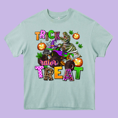 Trick Rawr Treat Heavy Core Tee Designed By Adodesignshop