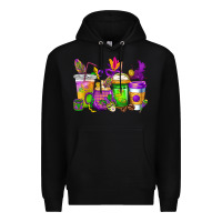 Black mardi gras coffee cups cowgirl Premium Hoodie - CowGirlArtShop
