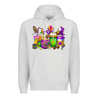 Dove Grey mardi gras coffee cups cowgirl Premium Hoodie - CowGirlArtShop