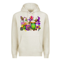 Oatmeal Heather mardi gras coffee cups cowgirl Premium Hoodie - CowGirlArtShop