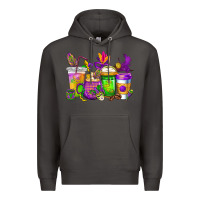 Smoke mardi gras coffee cups cowgirl Premium Hoodie - CowGirlArtShop
